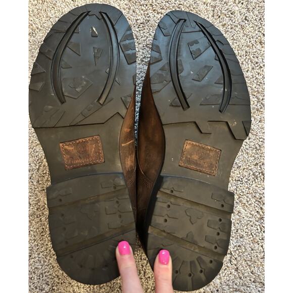 Timberland Brown Leather Casual Dress‎ Shoes Lace Up Oxfords Comfort - Picture 10 of 12